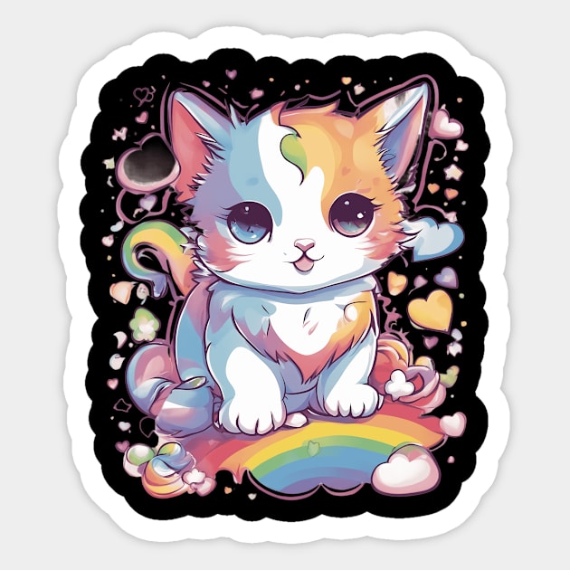 I'm Falling in Love with You Cat Sticker by animegirlnft